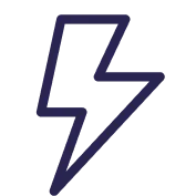 Simple black lightning bolt icon on a white background.